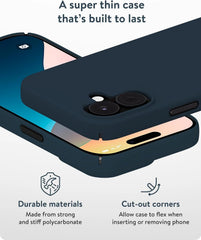 Mous for iPhone 16 Case Slim MagSafe Compatible - Super Thin - Navy Blue