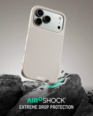 Mous for iPhone 17 Pro Case and Ceramic Screen Protector, Stone
