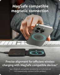 Mous - 3 in 1 Wireless Charger - Travel Charger MagSafe Compatible for iPhone 17/16/15/14/13, Pixel 10, Apple Watch and AirPods
