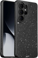Mous for Samsung Galaxy S25 Case MagSafe Compatible - Limitless 6.0 - Black Speckled Fabric - Protective Shockproof Phone Cover