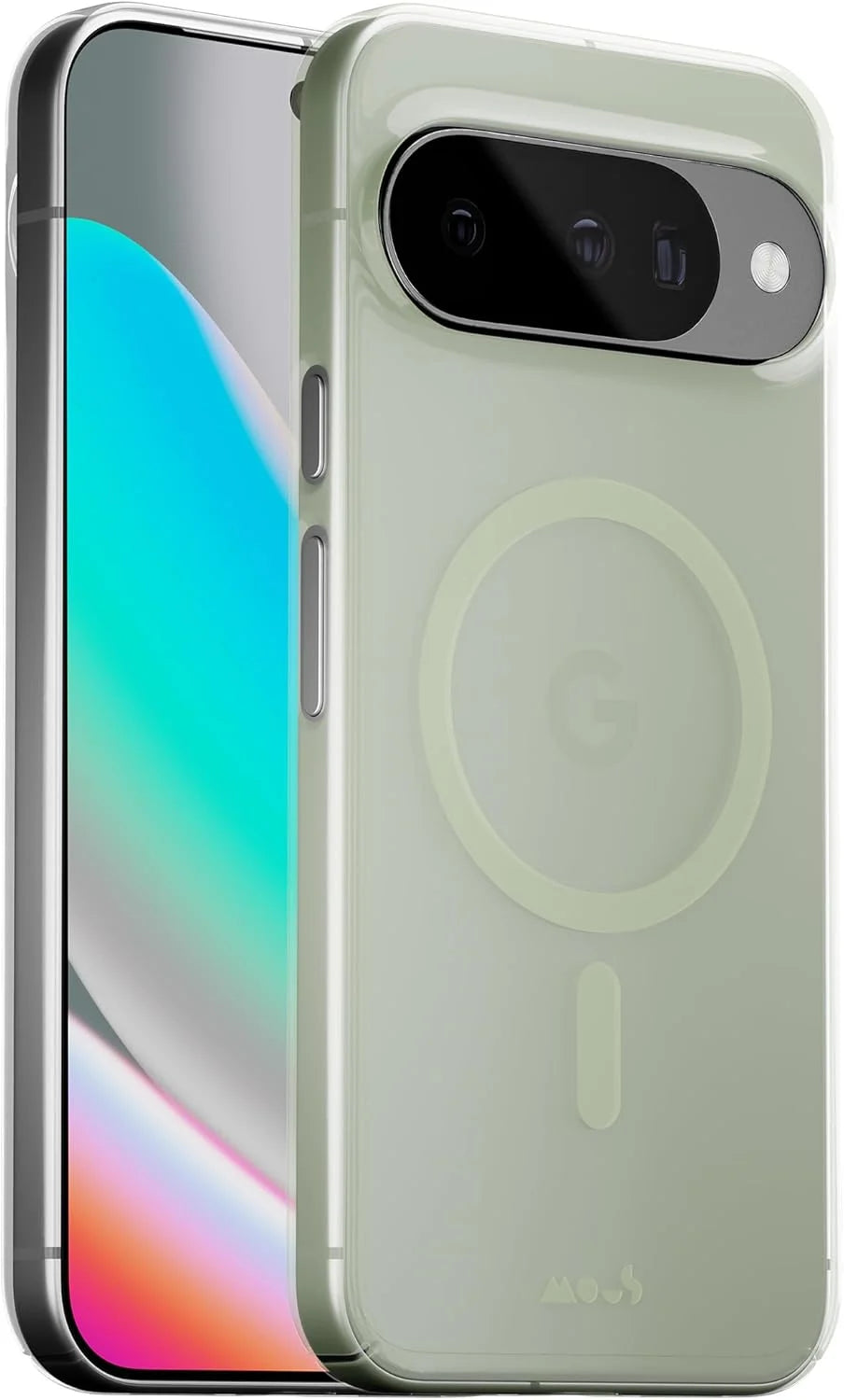 Mous for Google Pixel 10/10 Pro Super Thin Clear Case, Compatible with MagSafe - Green Tint