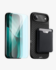 Mous for iPhone Air Carbon Fibre Case with Anti-Blue Light Screen Protector and MagSafe Card Holder