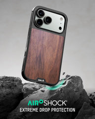 Mous for iPhone 17 Pro Case and Privacy Screen Protector, Walnut Phone Case