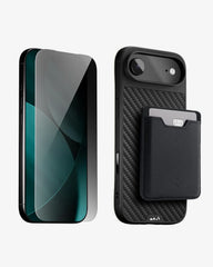 Mous for iPhone Air Carbon Fibre Case with Privacy Screen Protector and MagSafe Card Holder