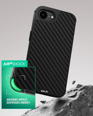 Mous for iPhone 16e Case 2025 MagSafe Compatible - Limitless 6.0 - Aramid Carbon Fibre- Protective Shockproof Phone Cover