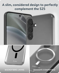 Mous for Samsung Galaxy S25 Case Clear MagSafe Compatible - Super Thin 2.0 - Transparent Slim Magnetic Phone Cover
