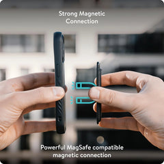 Mous – Magnetic Wallet for iPhone 12-17 - Black Leather