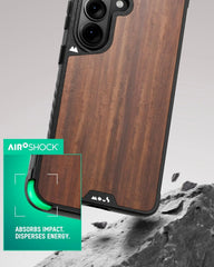 Mous for Samsung Galaxy S25 Case MagSafe Compatible - Limitless 6.0 - Walnut - Protective Shockproof Phone Cover