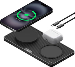 Mous - Dual Charging Station, MagSafe Compatible with iPhone 17/16/15/14, Pixel 10 and Airpods, Aramid Fibre