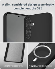 Mous for Samsung Galaxy S25 Case Slim MagSafe Compatible - Super Thin Black