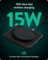 Mous- MagSafe Wireless Charger Pad, Compatible with iPhone 17/16/15/14, Pixel 10 and Airpods - Aramid Fibre