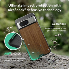 Mous for Google Pixel 8 Case MagSafe Compatible - Limitless 5.0 - Walnut - Protective Pixel 8 Case - Shockproof Phone Cover