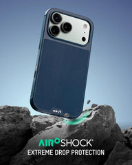 Mous for iPhone 17 Pro Max Case and Ceramic Screen Protector, Marine Blue