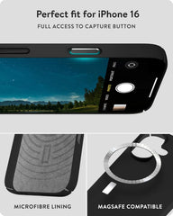 Mous for iPhone 16 Plus Case Slim MagSafe Compatible - Super Thin Black